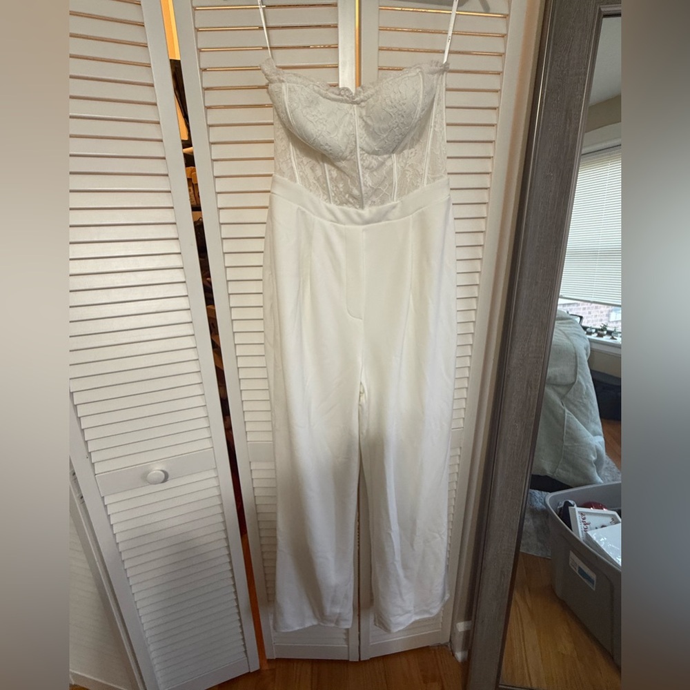 Lulus white strapless Jumpsuit - Picture 1 of 4